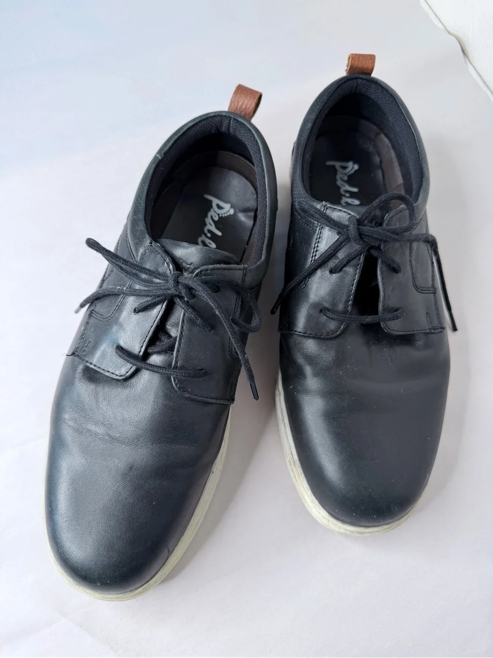 Ped Lite black leather lace up comfort shoe